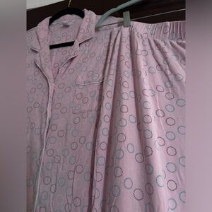 Liz Claiborne Pink Pajama Set with Blue Dots